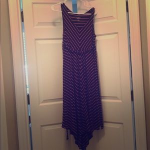 Isabel Maternity Asymmetrical Navy and Pink Dress